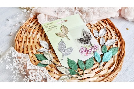 Набір штамп + ніж "Листя ясеня" від AgiArt