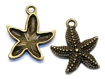Набір металевих підвісок від ScrapBerryʼs - Морська зірочка, 19x23мм, 10 шт.