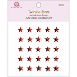 Кристали на клейовій основі Queen & Co - Twinkle Self-Adhesive Embellishments Stars/Red