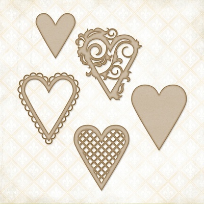 Чипборд Blue Fern StudiOs-Heart Set