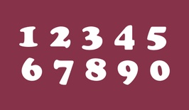 Чипборд от Вензелик - Цифры 02, размер: 44x112 мм