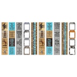 Набір смужок з зображеннями для декорування. Набір Grunge&Mechanics, ТМ Fabrika Decoru