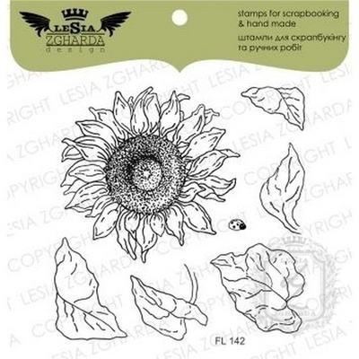 Набор акриловых штампов Lesia Zgharda FL142 Подсолнух, 7 шт