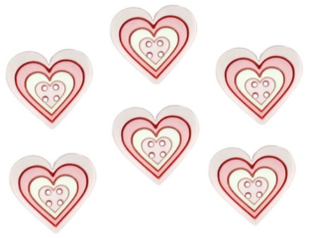 Набір декоративних ґудзиків Dress It Up - Large Geo Heart Girl