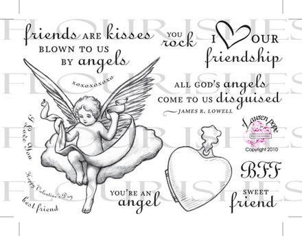 Набір акрилових штампів від Flourishes - Angelic Love