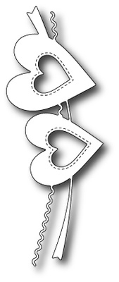 Ніж для вирубки від Poppystamps - Heart Streamer