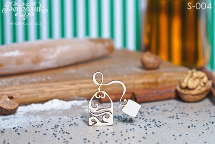 Чипборд від Вензелик - Пакетик чаю, розмір: 36x38 мм