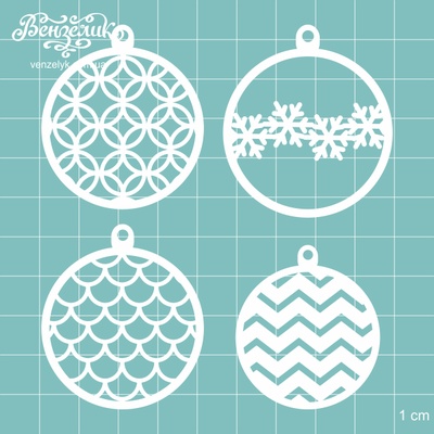 Чипборд від Вензелик - Набір ялинок 02, розмір: 40 - 47 мм