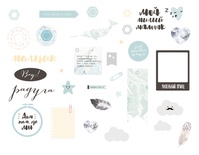 Набір висічок від Polkadot - В хмарах, 33 елемент, щільність 300 гор\м2