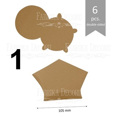 Набір паперових заготовок 001, ТМ Fabrika Dekoru, 6 штук, 105 мм, вибір кольору