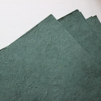 Тутовий папір ручної роботи, колір темно-зелений, формат A4
