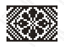 Акриловый штамп F034c Орнамент цветок, размер 3,4 * 2,4 см