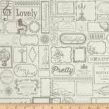 Тканина 100% бавовна - Теги сірі, 45x55см