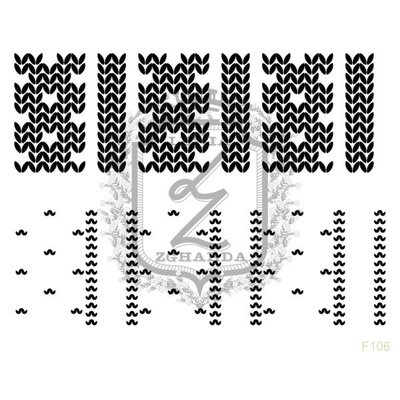 Акриловый штамп Lesia Zgharda F106 Вязка косичкой двухслойная, набор из 2 штампов
