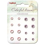 Набір кришталевих брадс "Кольорові сни", фіолетово-рожевий 16шт.