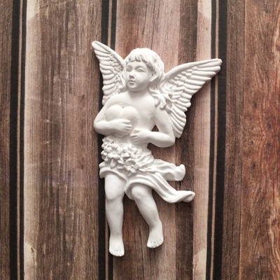 Гипсовое украшение от Е.В.A - Ангел, 4,4х6,9см