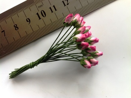 Бутончики трояндочок, діаметр бутончика 4 мм, колір рожевий, 20 ш.