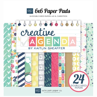 Набор двусторонней скрапбумаги от  Echo Park - Creative Agenda, 15х15см, 24 листа