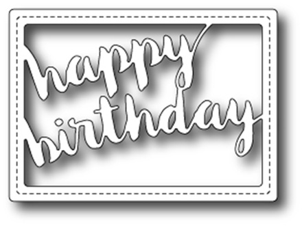 Ножі від Memory Box - Stitched Happy Birthday Rectangle craft die
