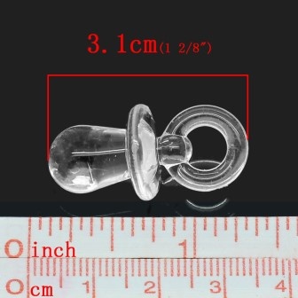 Акрилова підвіска "Соска", 31x15мм, колір прозорий, 1 шт.
