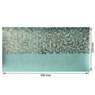 Відріз екошкіри з тисненням золотою фольгою Golden Butterflies Mint 50x25см, ТМ Фабрика Декору