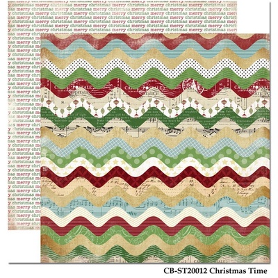 Лист двусторонней скрапбумаги Carta Bella So this is Christmas - Christmas Time, 30х30 см