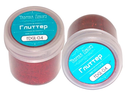 Глітер червоний 20 ml, сухий