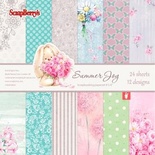 Набор бумаги для скрапбукинга от ScrapBerry's - Летняя Радость,15 х 15 см, 24 листа, SCB220605112G