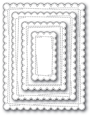 Ножи от Memory Box — Wrapped Scalloped Rectangles craft die
