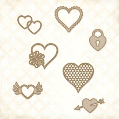 Чипборд Blue Fern StudiOs-Eclectic Hearts