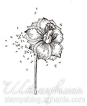 Акриловый штамп FL014 Цветок, размер 3,5 * 4,2 см