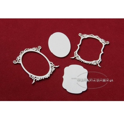 Чипборд Scrapiniec - Романтичні рамки, 4 штуки