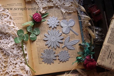 Набір ножів для вирубки від Scrapfriend - Конюшина, 6 штук