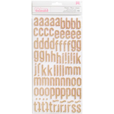 Стикеры-алфавиты с золотым глиттером  от Crate Paper - Maggie Holmes Chasing Dreams Thickers Stickers 5.5"X11", 169 шт.