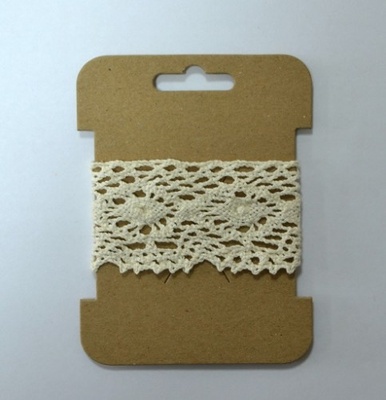 Мереживна стрічка бавовняна від ScrapBerryʼs, кремова, 4,5см, 1 м