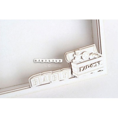 Заготовка з чіпборду Scrapiniec - об’ємна рамка (шадоу-бокс) МАЛЫШ (рос), 20x20см