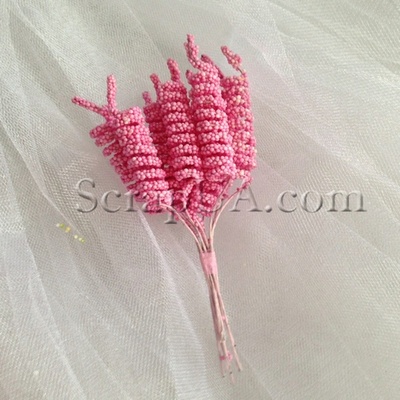 Гілочки-спіральки, колір рожевий, пучок з 12 штук