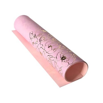 Відріз екошкіри з тисненням золотою фольгою Golden Pion Pion Flamingo, розмір 500мм х 250мм, ТМ Фабрика Декору