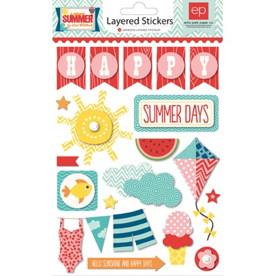Об’ємні наліпки від Echo Park - A Perfect Summer, 13x18 см