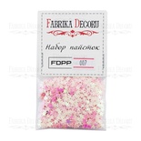 Набір паєток - 007, розмір 5 мм, маленькі зірочки, колір рожевий, ТМ Фабрика Декору