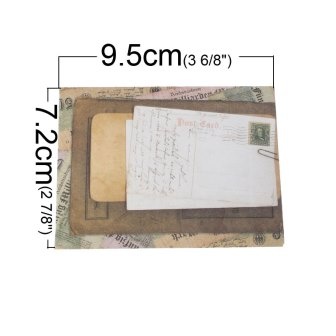 Винтажные конвертики - Paper Vintage Gift Greeting Card Envelopes Pattern, размер 9.5см x 7.2см, 12шт.