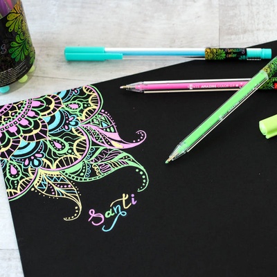 Набор цветных гелевых ручек Amazing color, ТМ Santi, 5 штук