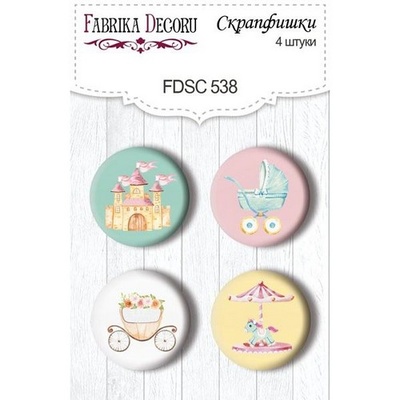 Скрап-фішки набір 4шт. My cute Baby elephant girl 538, ТМ Фабрика Декору