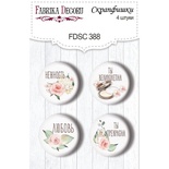 Набір скрап-фішок 4шт. Tenderness and love RU 388, ТМ Фабрика Декору