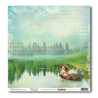 Бумага для скрапбукинга 30,5х30,5 см 180 гр/м двосторон Курортный роман  - Романтические сюжеты