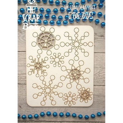 Чипборд ScrapBox - Набір сніжинки геометричні Hh-011