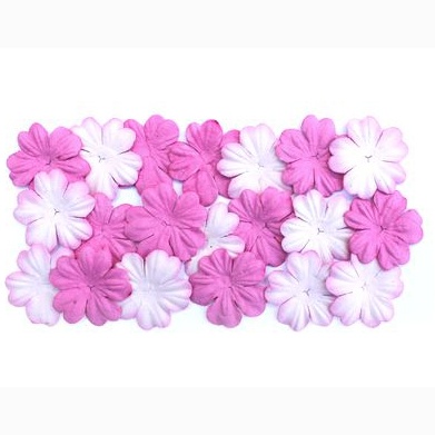 Набор цветов из шелковичной бумаги, 2 цвета 20 шт., 28мм, оттенки розового