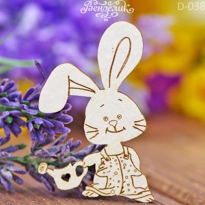 Чипборд от Вензелик - Зайчик с лейкой, 30*44 мм