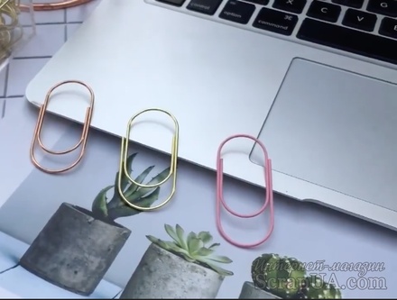 Великі скріпки для органайзерів, колір рожеве золото, розмір 50x20мм, 5 шт.