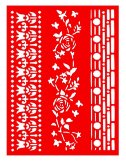 Трафарет - Бордюры9, 15*20см